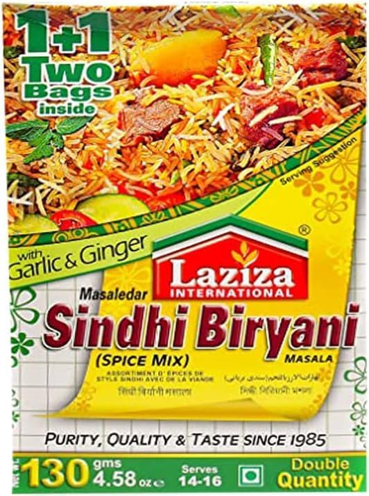 Laziza Sindhi Biryani Masala | 130G | Biryani Masala Spice Mix | Ready to Cook Spice Blend Aromatic | Flavour Masala | Pakistan Origin | Each 130G |