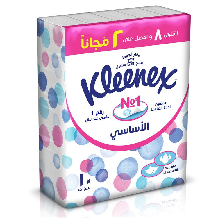 Kleenex Facial Tissue Refill Ultra Strong 10×130pcs (8+2 Free)