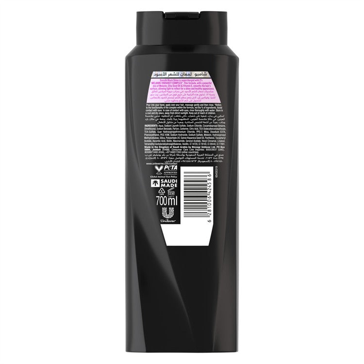 SUNSILK Shampoo, for long-lasting black hair, Black Shine, With Amla, Pearl Protein & Vitamin E, 700ml